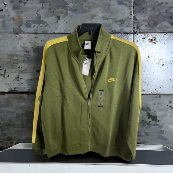 Nike Sportswear Club Brushed Back Green Full Zip Sweatshirt NWT XXL Men’s - Picture 2 of 9
